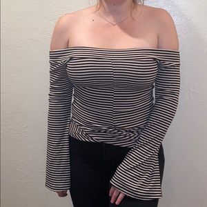 brown and black striped sweater